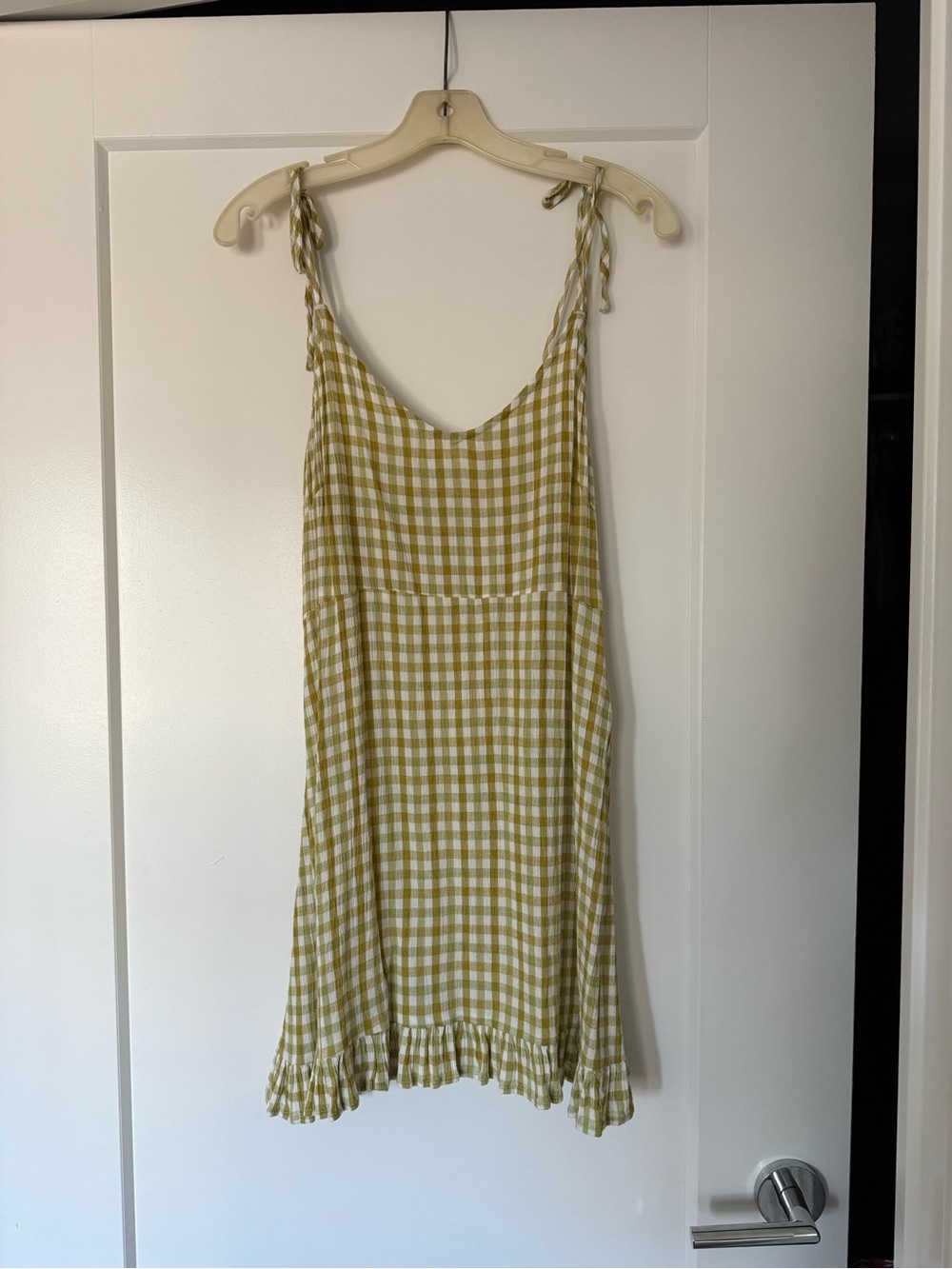 Super Cute Billabong Women's Sleeveless Mini Dress Green Plaid Size large